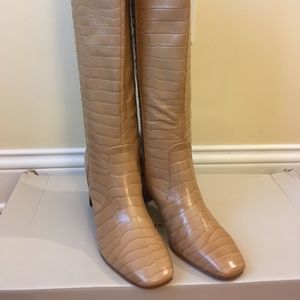 Marc Fisher Womens Revely Knee-High Boots Leather Square Toe